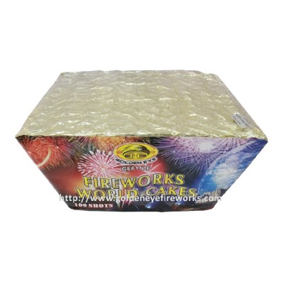 Kembang Api Fireworks World Cake 1.2 Inch Kipas 100 Shots - GE6117F